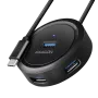 AXAGON HUE-P1C 4x USB 3.2 Gen 1 runder Hub 30 cm USB-A-Cable - kabel - cyfrowy/dane