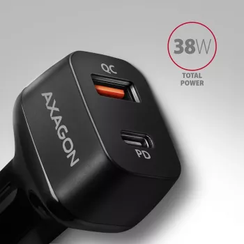 AXAGON PWC-PQ38 38W ładowarka samochodowa 2x port USB-A+C