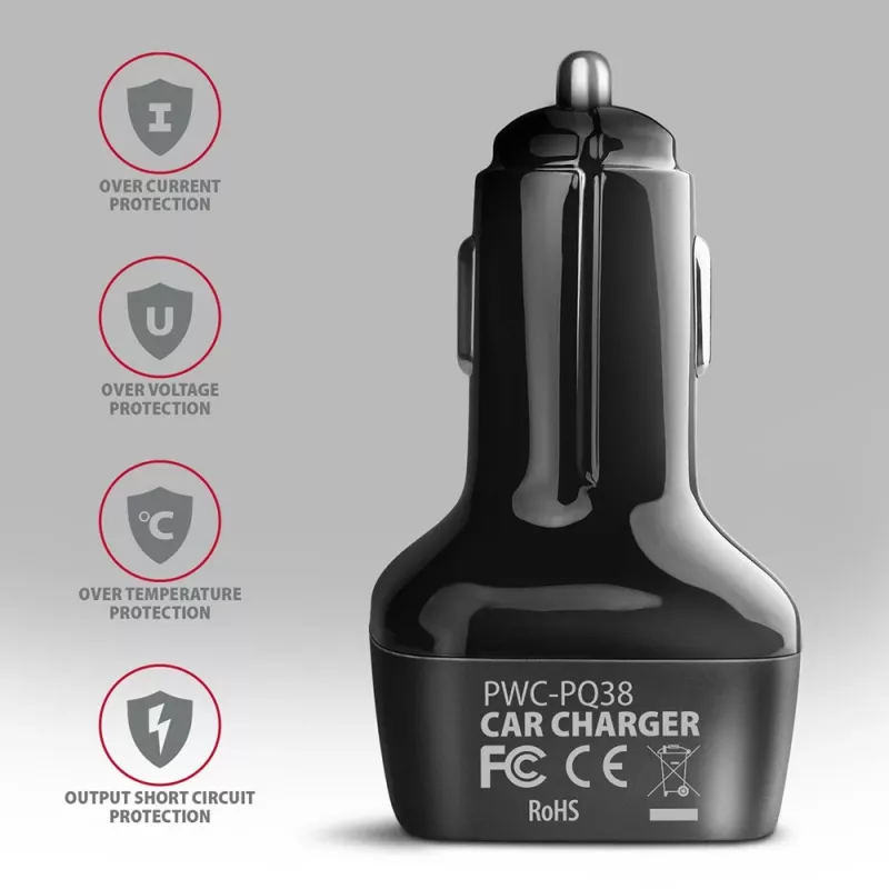 AXAGON PWC-PQ38 38W ładowarka samochodowa 2x port USB-A+C