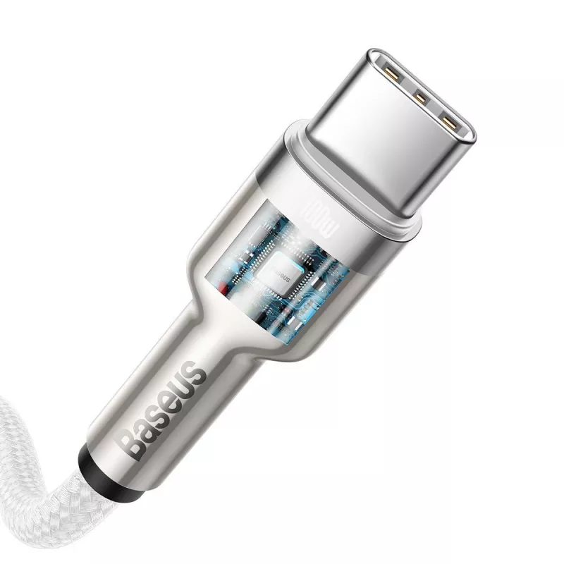 Kabel USB-C do USB-C Baseus Cafule, 100 W, 2 m (biały)