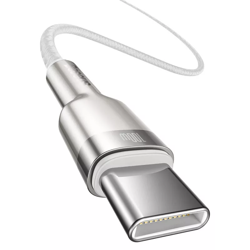 Kabel USB-C do USB-C Baseus Cafule, 100 W, 2 m (biały)