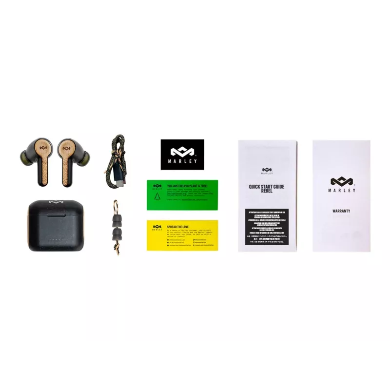 Marley Rebel True Earbuds Wbudowany mikrofon, douszne, bezprzewodowe, Signature Czarny