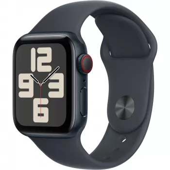 APPLE Watch SE GPS + Cellular 40mm koperta ze stopu aluminium w kolorze północy z paskiem sportowym w kolorze północy - S/M