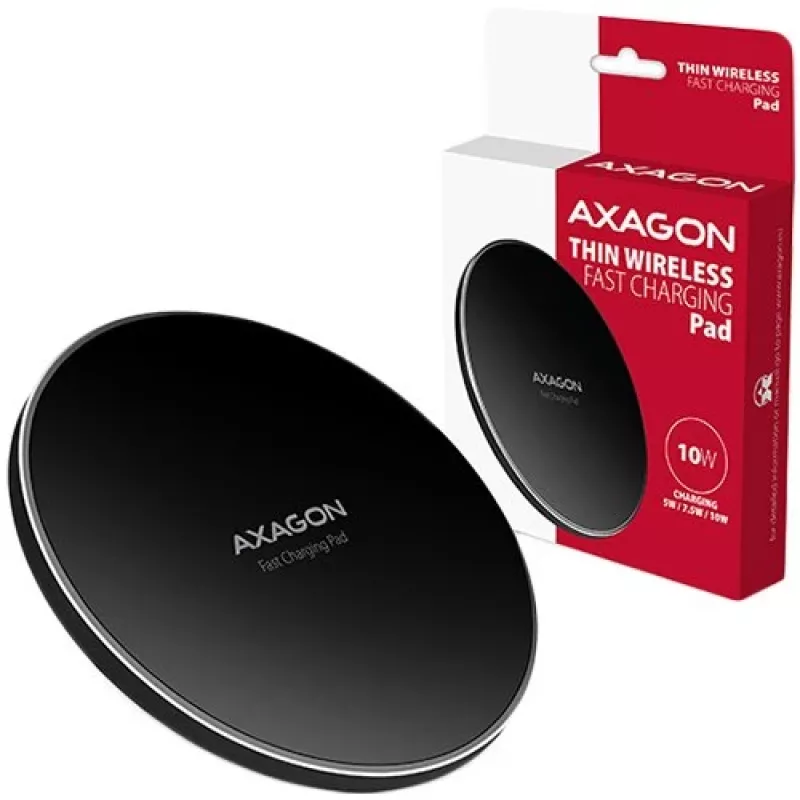 AXAGON WDC-P10T cienka bezprzewodowa szybka ładowarka Qi 5/7,5/10 W, micro USB