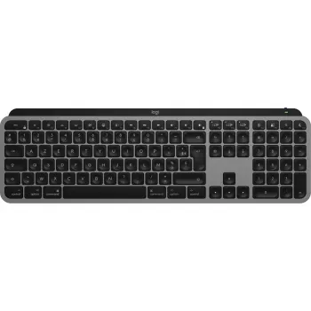 Logitech Master Series MX Keys S dla Mac - Klawiatura - pełnowymiarowa - podświetlana - Bezprzewodowa - Bluetooth LE - AZERTY - Francuska - Kosmiczna szarość (920-011625)