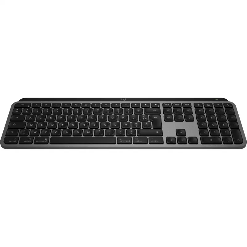 Logitech Master Series MX Keys S dla Mac - Klawiatura - pełnowymiarowa - podświetlana - Bezprzewodowa - Bluetooth LE - AZERTY - Francuska - Kosmiczna szarość (920-011625)