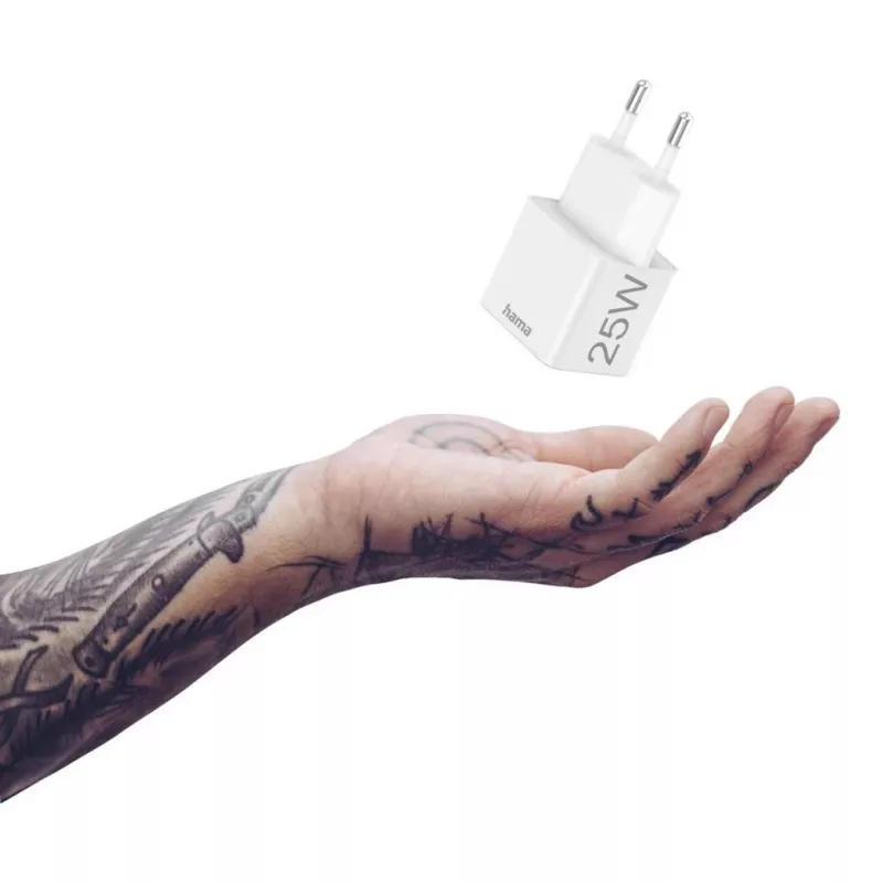 Hama 00201652 Ładowarka 220V USB-C PD/Qualcomm 25W Biała