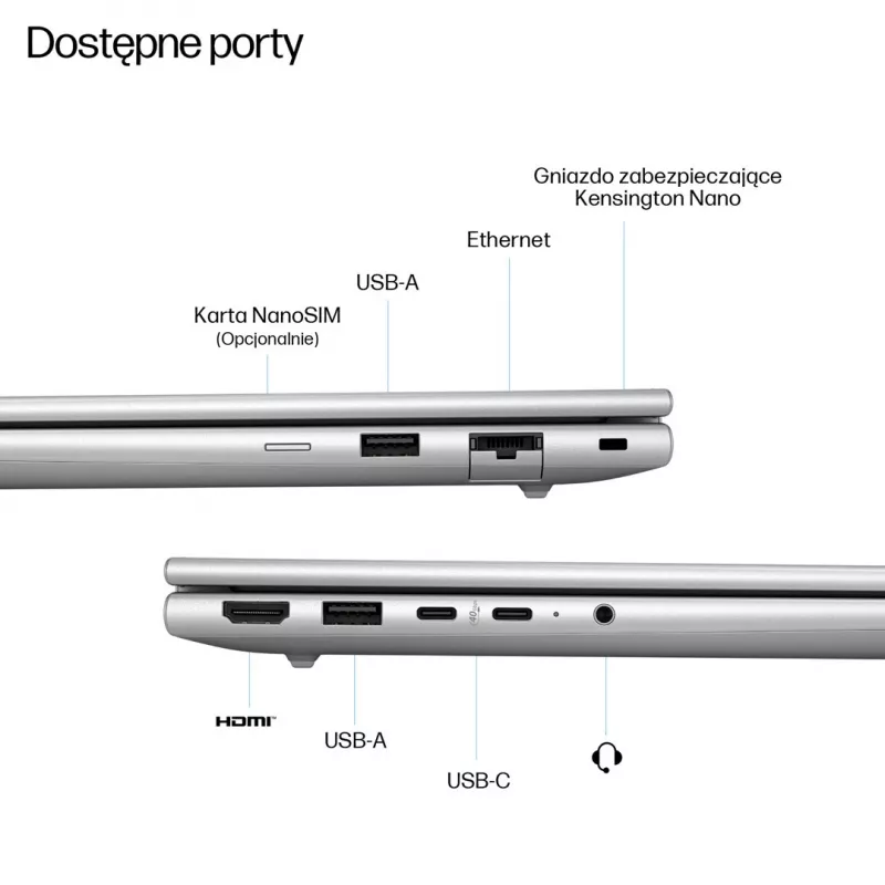 HP EliteBook 6 G1a Next Gen AI PC Copilot+ PC AMD Ryzen AI 5 340 Laptop 35.6 cm (14) WUXGA 16 GB DDR5-SDRAM 512 GB SSD Wi-Fi 6E (802.11ax) Windows 11 Pro srebrny