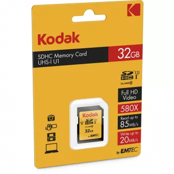 Kodak - Karta pamięci flash - 32 GB - UHS-I U1 / Class10 - 580x - SDHC UHS-I (EKMSD32GHC10K)