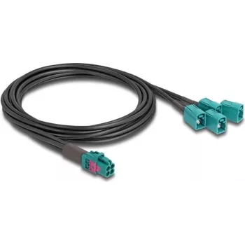 DeLOCK 90118 Kabel koncentryczny 1 m Mini FAKRA Z 4 x FAKRA Z Czarny - Niebieski (90118)