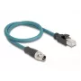 DeLOCK 60077 Adapter kablowy M12 RJ-45 Czarny - turkusowy (60077)