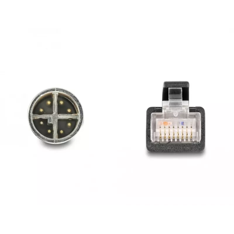 DeLOCK 60077 Adapter kablowy M12 RJ-45 Czarny - turkusowy (60077)