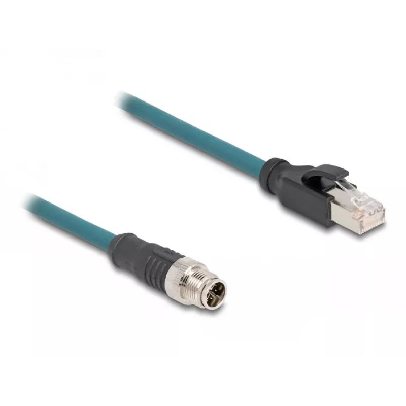 DeLOCK 60077 Adapter kablowy M12 RJ-45 Czarny - turkusowy (60077)