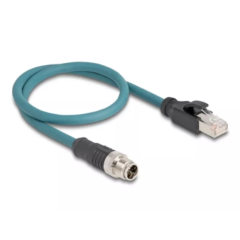 DeLOCK 60077 Adapter kablowy M12 RJ-45 Czarny - turkusowy (60077)