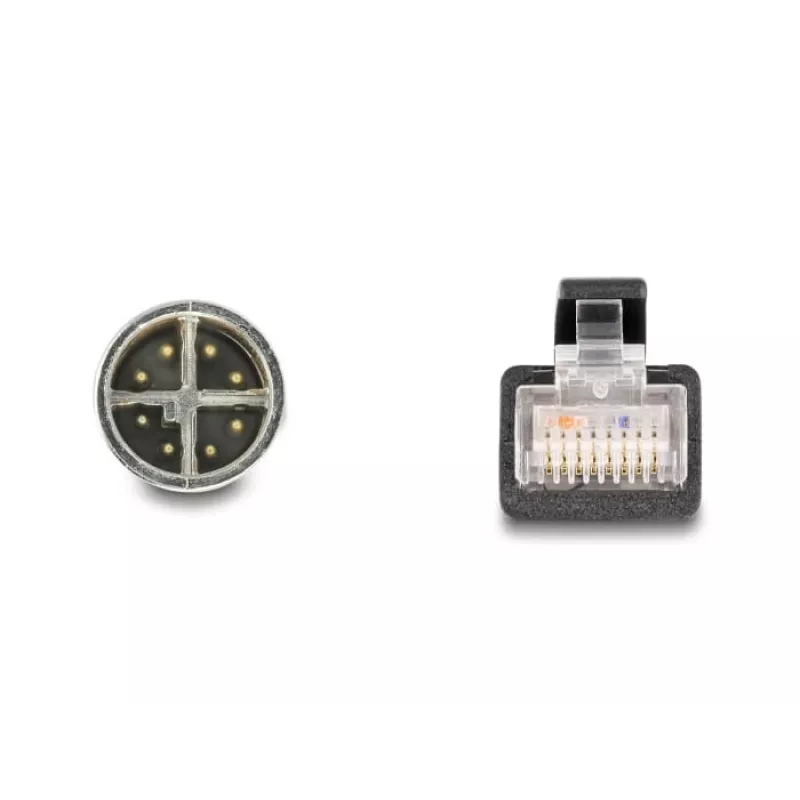 DeLOCK 60077 Adapter kablowy M12 RJ-45 Czarny - turkusowy (60077)