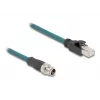 DeLOCK 60077 Adapter kablowy M12 RJ-45 Czarny - turkusowy (60077)