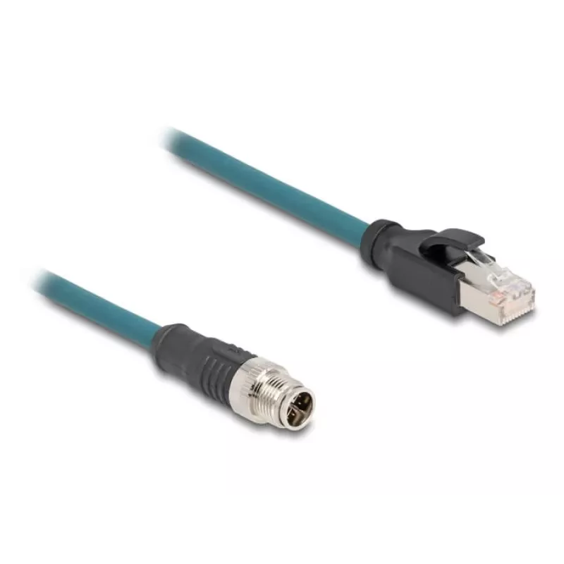 DeLOCK 60077 Adapter kablowy M12 RJ-45 Czarny - turkusowy (60077)