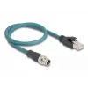 DeLOCK 60077 Adapter kablowy M12 RJ-45 Czarny - turkusowy (60077)