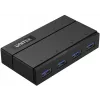 UNITEK Y-HB03001 koncentrator interfejsów USB 3.2 Gen 1 (3.1 Gen 1) Type-B 5000 Mbit/s Czarny