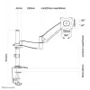 Newstar płaski Screen Desk Mount (CLAMP/GROMMET) 10-30 Srebrny