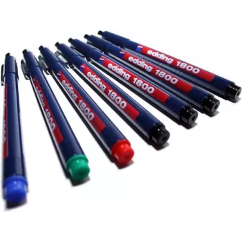 Edding 1800 profipen - Długopis żelowy z nasadką - Czerwony - Niebieski - Plastik - 0,7 mm - Metal (4-180007002)