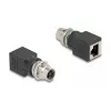 Adapter Delock M12 kodowany X, gniazdo 8-pinowe do gniazda RJ45, proste