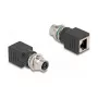 Adapter Delock M12 kodowany X, gniazdo 8-pinowe do gniazda RJ45, proste