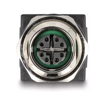 Adapter Delock M12 kodowany X, gniazdo 8-pinowe do gniazda RJ45, proste