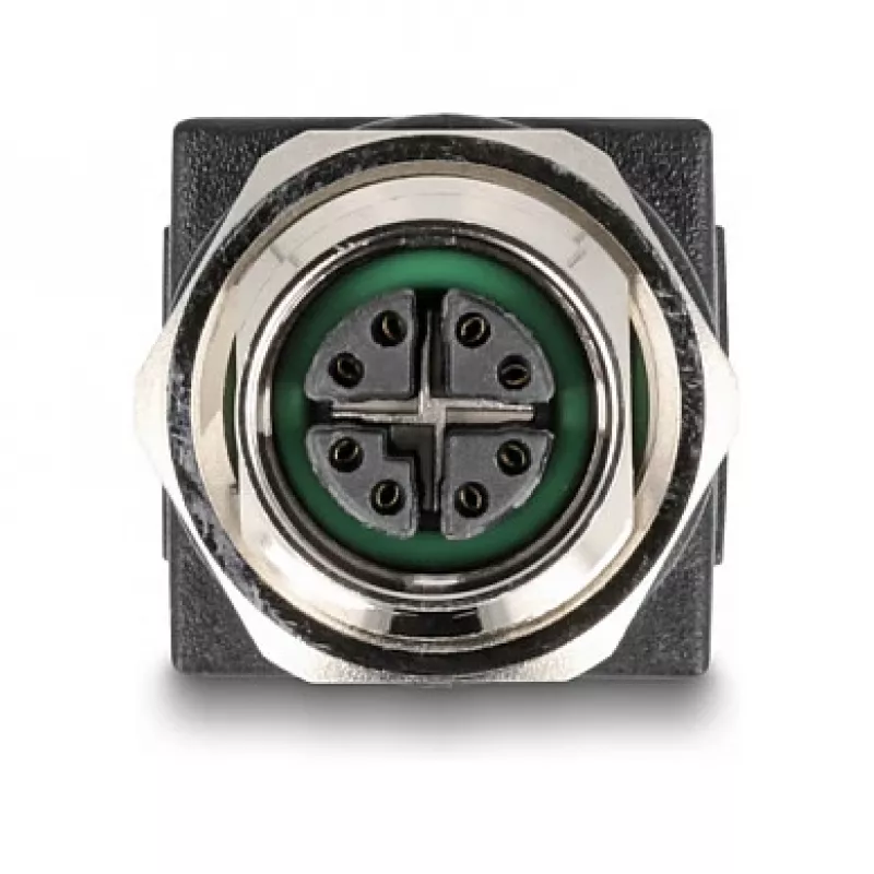 Adapter Delock M12 kodowany X, gniazdo 8-pinowe do gniazda RJ45, proste
