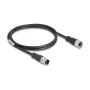 Delock kabel M12 D-kodowany wtyk 4-pinowy na gniazdo PVC 1 m