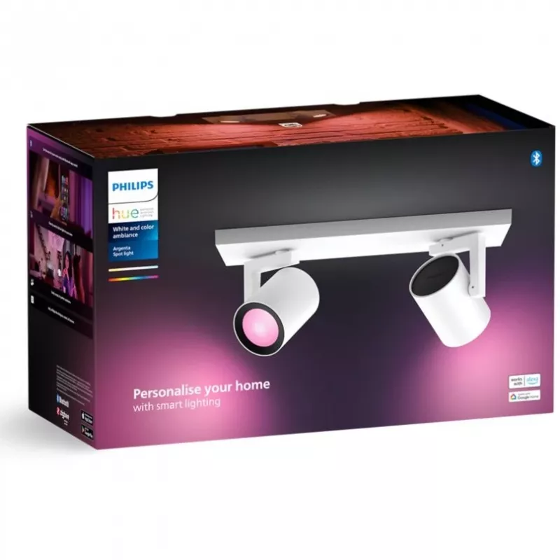 Philips Hue biały&Col. Amb. Argenta Spot 2 flg. biały 2x4.2W.
