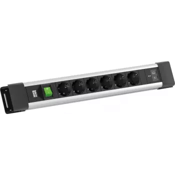 BACHMANN CONNECTUS 6xCEE7/3 1x switch, 1xUSB C/C 65W L=2,0m CEE7/7 Szary (BM0022776)