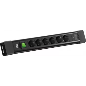 BACHMANN CONNECTUS 6xCEE7/3 1x switch, 1xUSB C/C 65W L=2,0m CEE7/7 czarny (BM0022777)