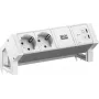 BACHMANN DESK2 ALU biały 2xCEE7/3, 1xUSB C/C 45W L=0,2m RAL9010 (BM0022042)