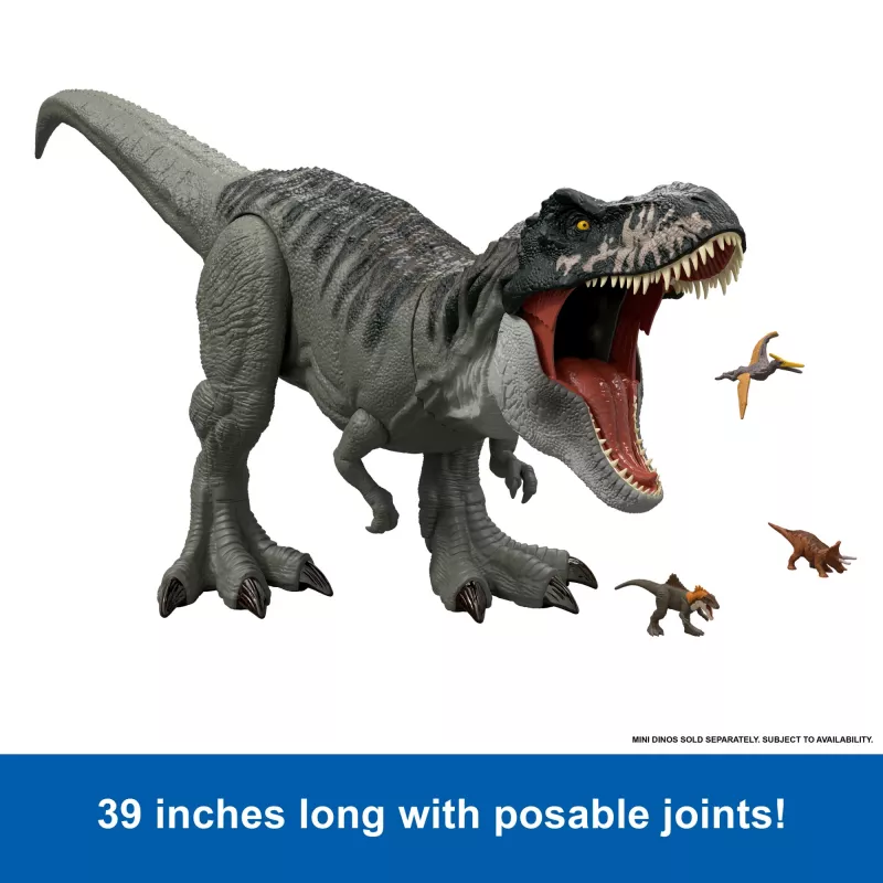 Jurassic World Rebirth Super Colossal Tyrannosaurus Rex Figurka Akcji, Zabawka Filmowa Dinozaur T-Rex
