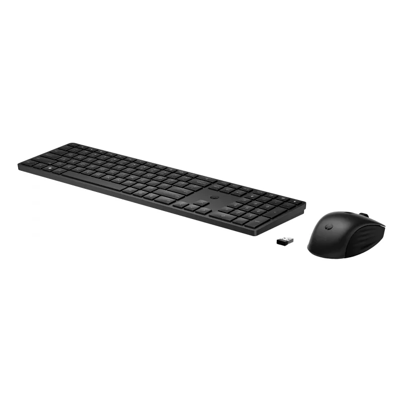 HP 650 bezprzewodowy zestaw klawiatury i myszy, pełnowymiarowa (100%), bezprzewodowa, RF Wireless, membranowa, czarna, mysz w zestawie