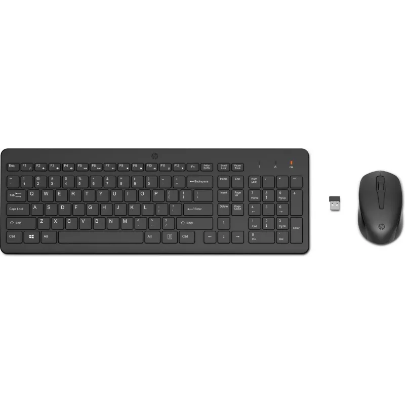Klawiatura i mysz HP 330 Wireless, pełnowymiarowa (100%), bezprzewodowa, RF Wireless, czarna, mysz w zestawie