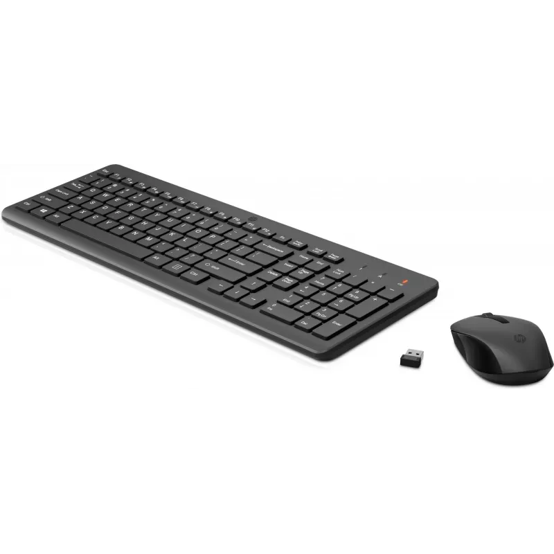 Klawiatura i mysz HP 330 Wireless, pełnowymiarowa (100%), bezprzewodowa, RF Wireless, czarna, mysz w zestawie