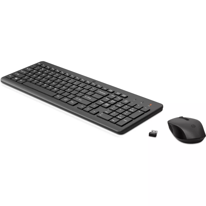 Klawiatura i mysz HP 330 Wireless, pełnowymiarowa (100%), bezprzewodowa, RF Wireless, czarna, mysz w zestawie