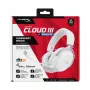 HyperX Cloud III S - Bezprzewodowy zestaw słuchawkowy do gier (biały), bezprzewodowy, 20–20000 Hz, gamingowy, 340 g, zestaw słuchawkowy, biały