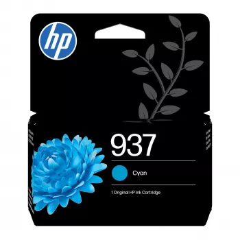HP 937 cyjan oryginalna kaseta z tuszem, standardowa wydajność, cyjan, 1 szt., 800 stron, pojedyncze opakowanie