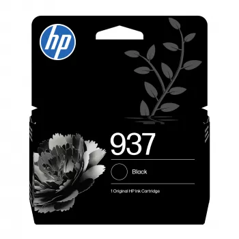 HP 937 czarna oryginalna kaseta z tuszem, standardowa wydajność, czarna, 1 szt., 1250 stron, pojedyncze opakowanie