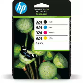 HP 924 CMYK oryginalny wkład atramentowy 4-pak, standardowa wydajność, czarny, cyjan, magenta, żółty, 4 szt., 500 stron, 400 stron, pojedyncze opakowanie