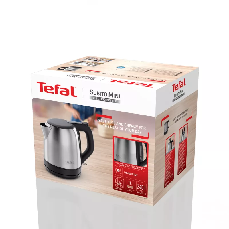 Czajnik elektryczny Tefal Subito Mini KO5S2DE0 1 L 2400 W Czarny, Stal nierdzewna