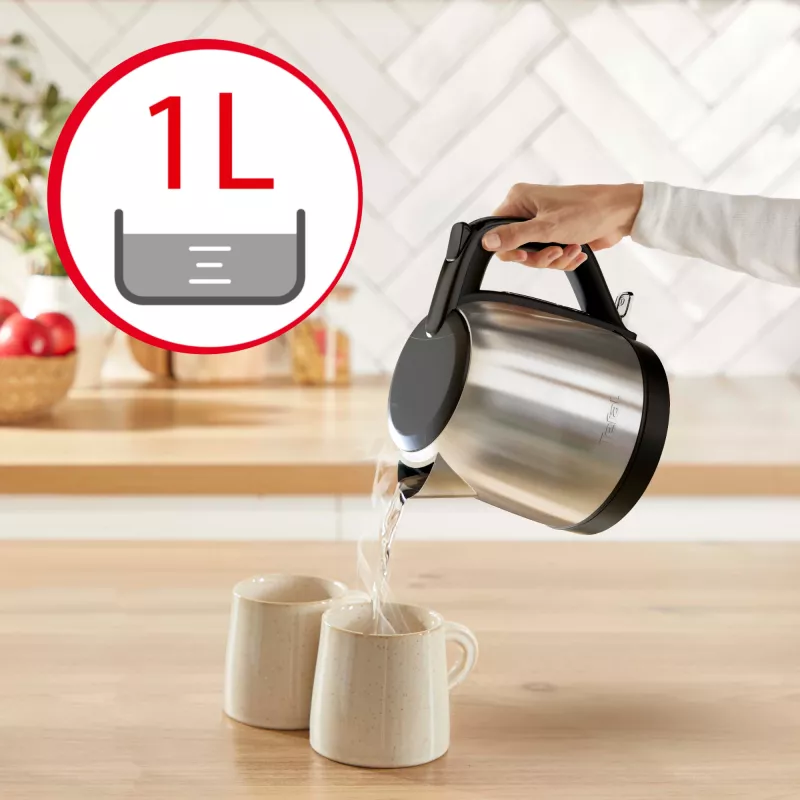 Czajnik elektryczny Tefal Subito Mini KO5S2DE0 1 L 2400 W Czarny, Stal nierdzewna