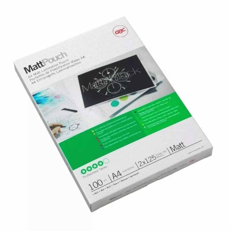 GBC Lamination Pouch A4 Matt 100 Micron, Matt, A4, 216 mm, 0.2 mm, 303 mm, 100 szt.