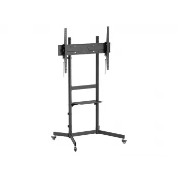 Equip 55 cali-100 cali Ekonomiczny Wózek pod TV, 2,54 m (100 cali), 100 x 100 mm, 800 x 600 mm, -10 - 5°, Tworzywo sztuczne, Stal nierdzewna, Czarny