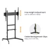 Equip 55 cali-100 cali Ekonomiczny Wózek pod TV, 2,54 m (100 cali), 100 x 100 mm, 800 x 600 mm, -10 - 5°, Tworzywo sztuczne, Stal nierdzewna, Czarny