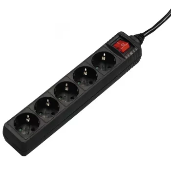 Hama 00137267 przedłużacz zasilający 1,4 m 5 gniazd AC Wewnętrzny Czarny