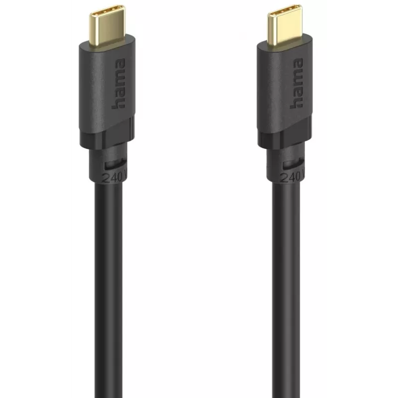 Hama 00202009 kabel USB USB 3.2 Gen 1 (3.1 Gen 1) 1,5 m USB C 5 Gbit/s 240 W Czarny